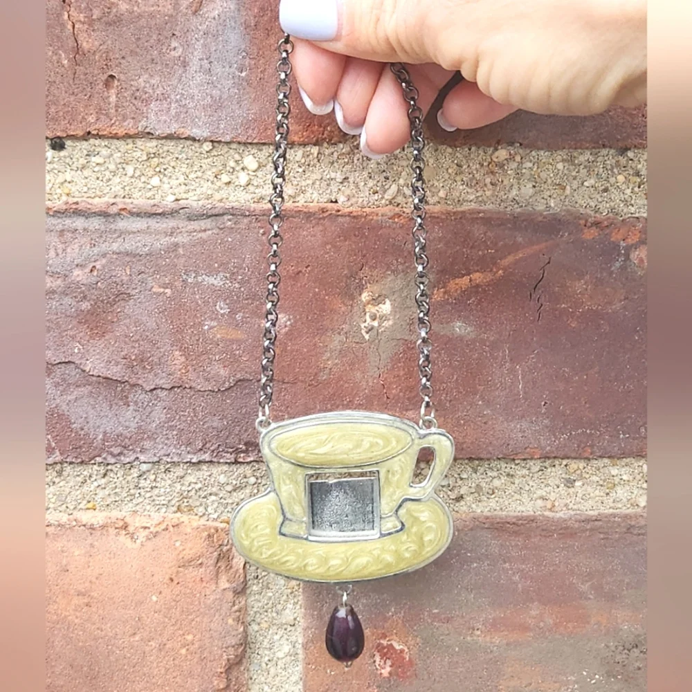 Anthropologie Enamel Coffee Cup Frame Ornament
